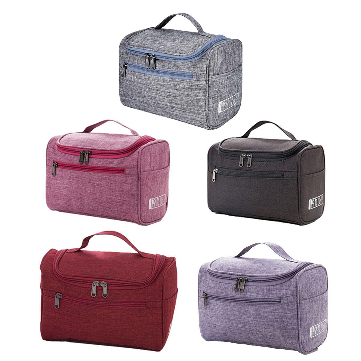 Womens Cosmetic Bag Make Up Case Travel Toiletry Wash Organiser Vanity Nail Box - Rose Red